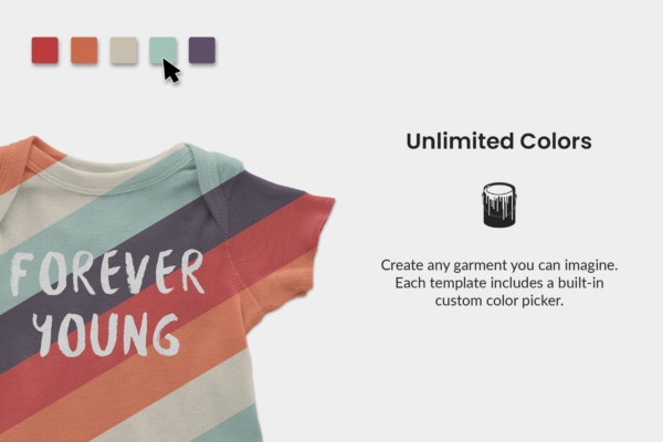 Infant Lap Shoulder T-Shirt Colors Web