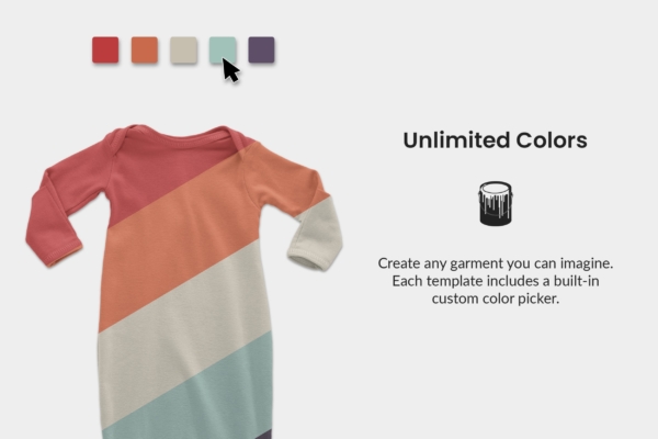 Infant Layette Gown Colors Web