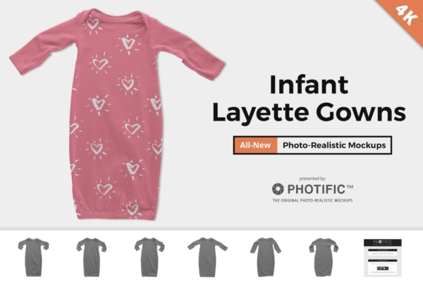 Infant Layette Gown Mockups Preview