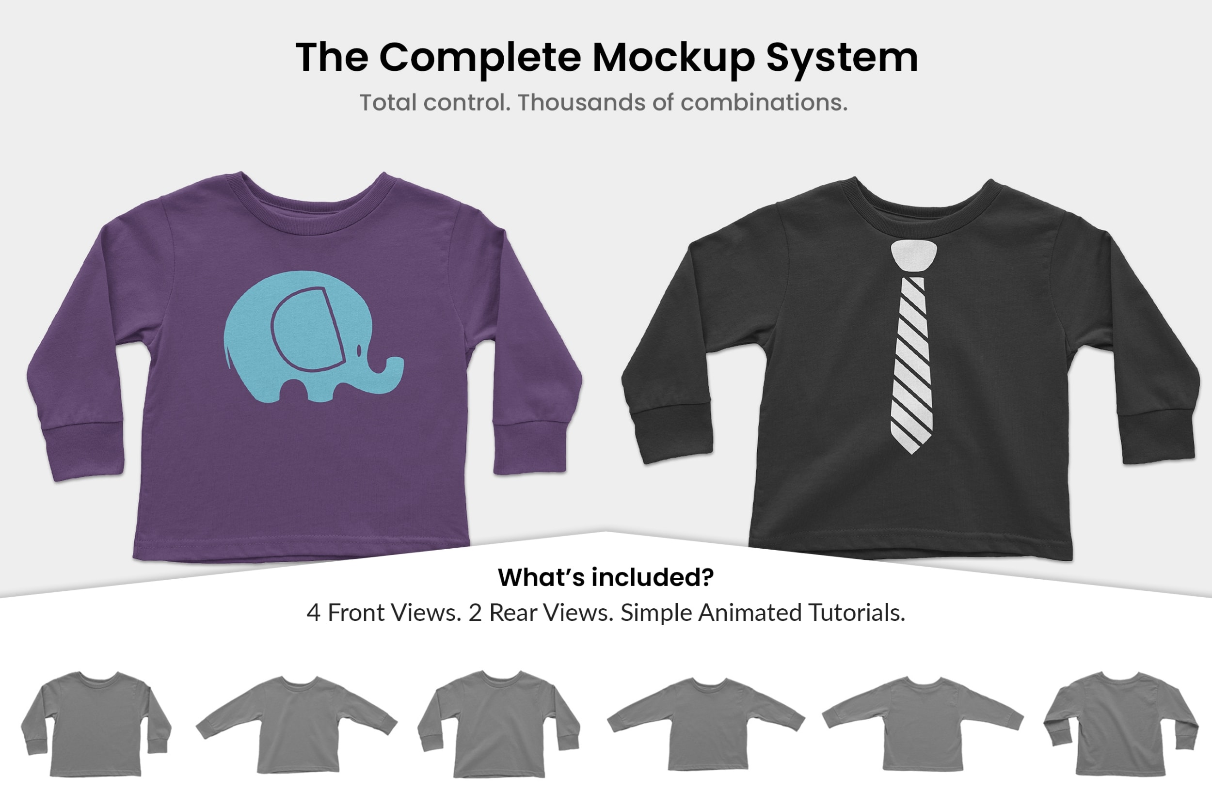 Toddler Long-Sleeve T-Shirt Mockups - Mockup Generator & Photoshop Templates