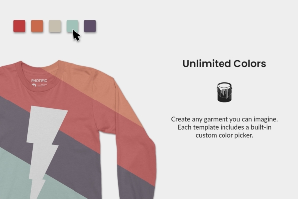 Universal Long Sleeve T-Shirt Colors Web