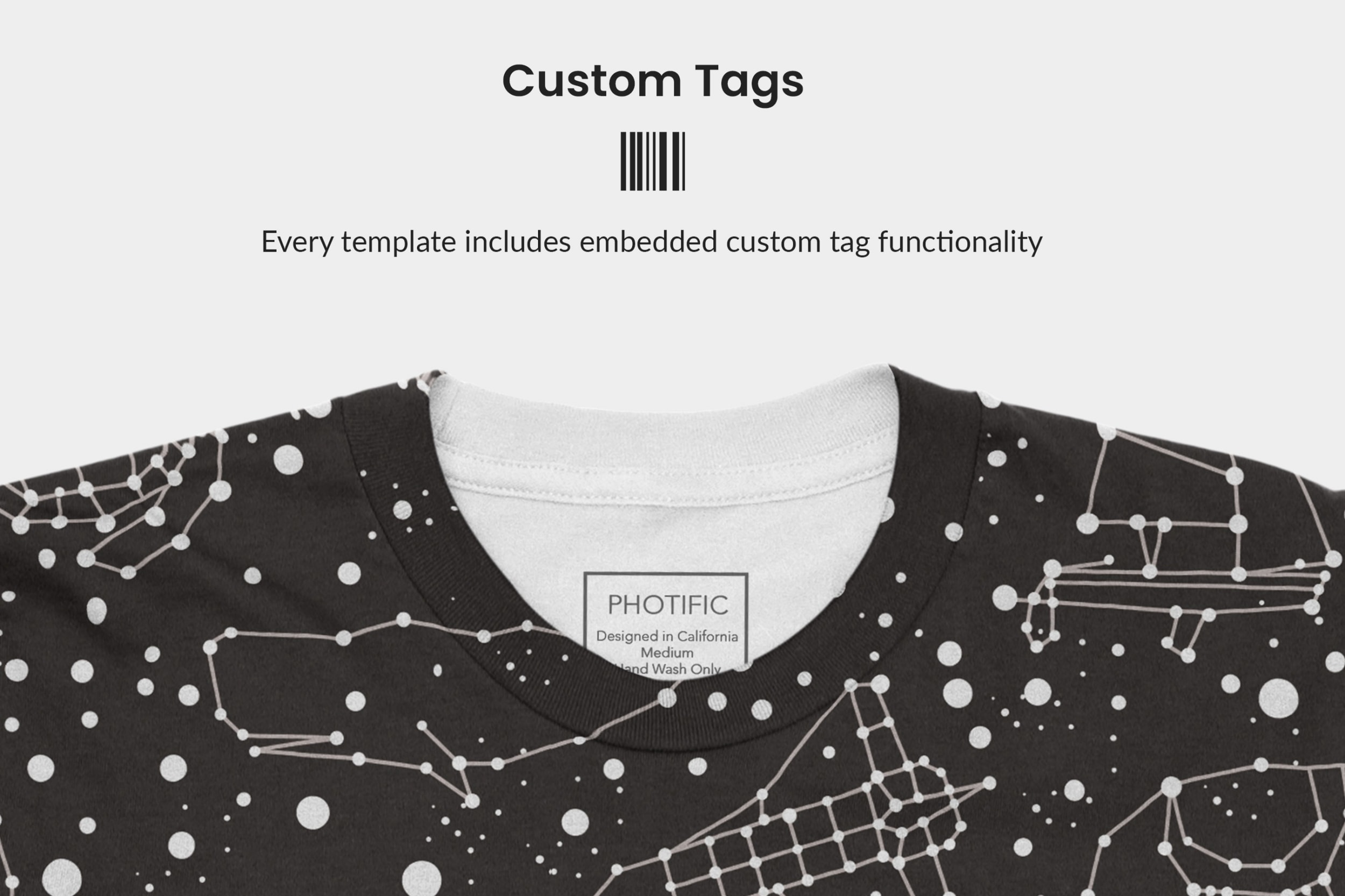 Universal V-Neck T-Shirt Custom Tags Web