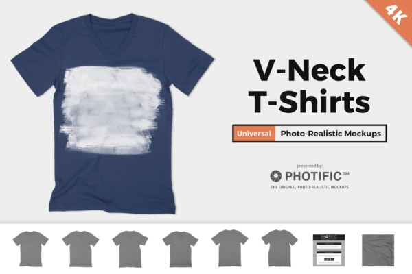 Universal V-Neck T-Shirt Mockups Preview